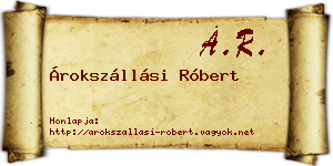 Árokszállási Róbert névjegykártya