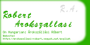 robert arokszallasi business card